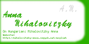 anna mihalovitzky business card